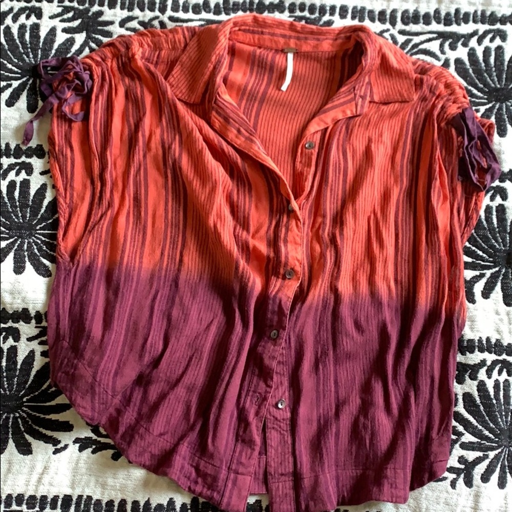 Free people red ombré blouse